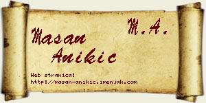Mašan Anikić vizit kartica